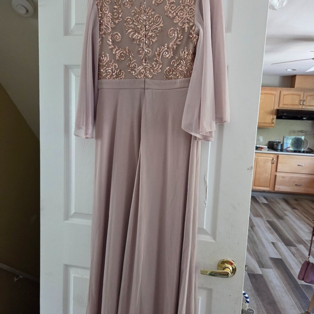 R&M richards LONG flowy gown with sequins